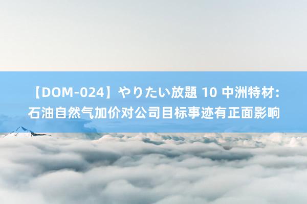 【DOM-024】やりたい放題 10 中洲特材：石油自然气加价对公司目标事迹有正面影响