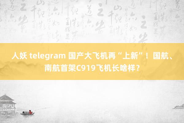 人妖 telegram 国产大飞机再“上新”！国航、南航首架C919飞机长啥样？