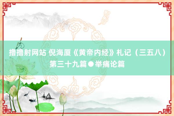 撸撸射网站 倪海厦《黄帝内经》札记（三五八）第三十九篇●举痛论篇