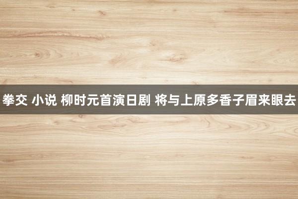 拳交 小说 柳时元首演日剧 将与上原多香子眉来眼去