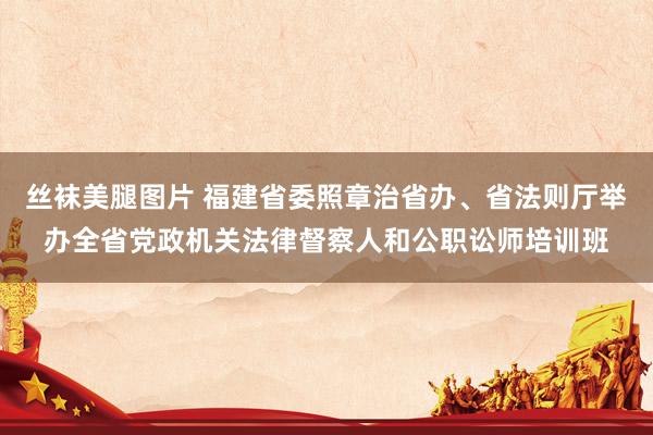 丝袜美腿图片 福建省委照章治省办、省法则厅举办全省党政机关法律督察人和公职讼师培训班